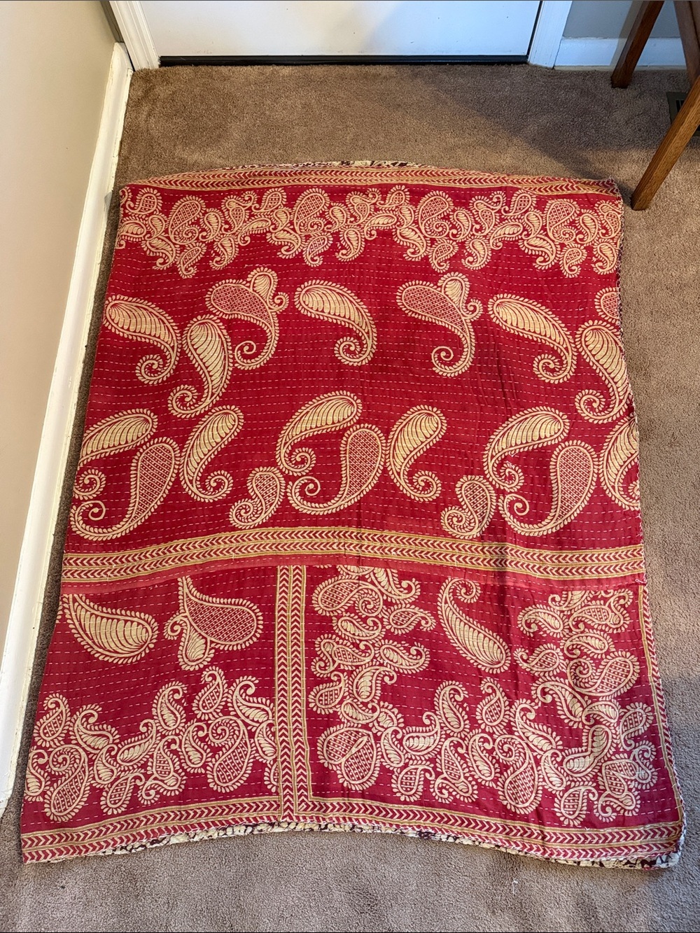 Handstitched Kantha Quilt Double Sided